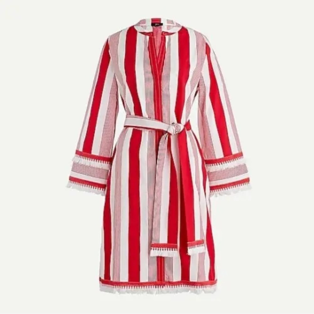 J. Crew Red and White Striped Dress